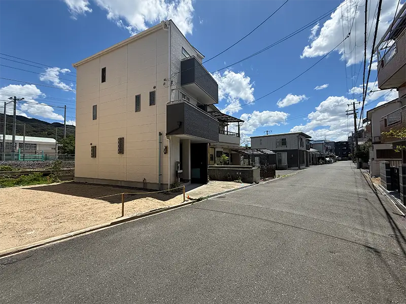 大東市南津の辺町建築条件無し土地の現地