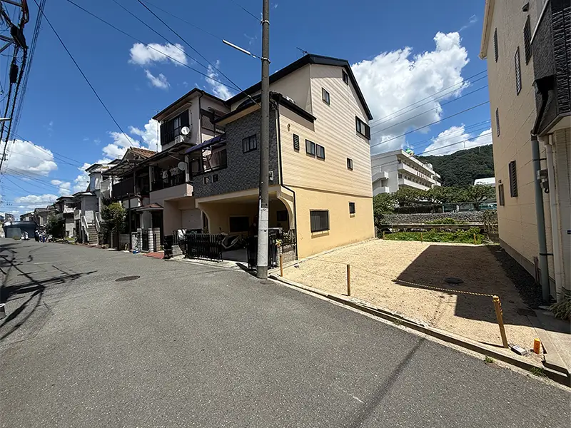 大東市南津の辺町建築条件無し土地の現地