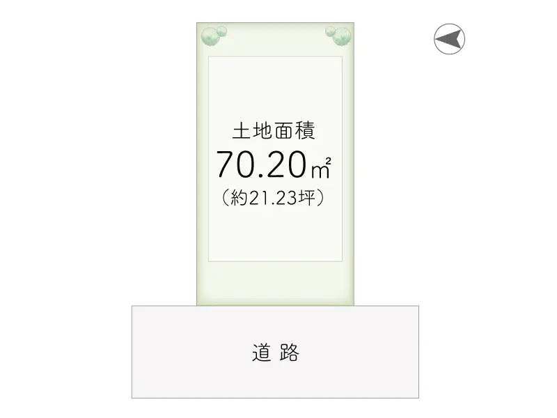 大東市南津の辺町　建築条件無し売り土地の区割り図