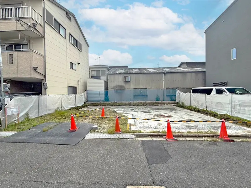 東大阪市寿町３丁目の建築条件付き土地の現地