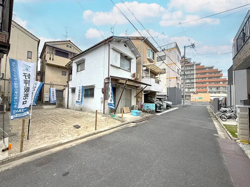 寝屋川市黒原橘町建築条件付き土地の現地